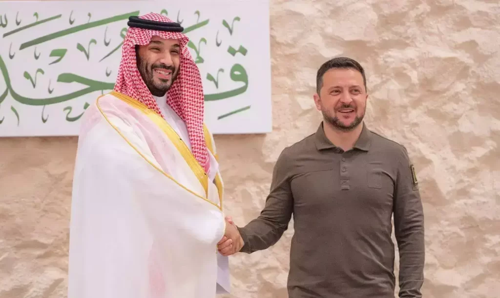 Mohammed bin Salman Al Saud and Volodymyr Zelensky